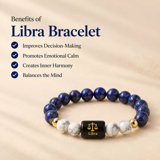 Libra (तुला राशि) Zodiac Bracelet - Lapis Lazuli & Howlite