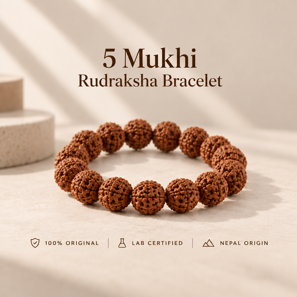 5 Mukhi Rudraksha Bracelet - 100% Original & Lab Certified