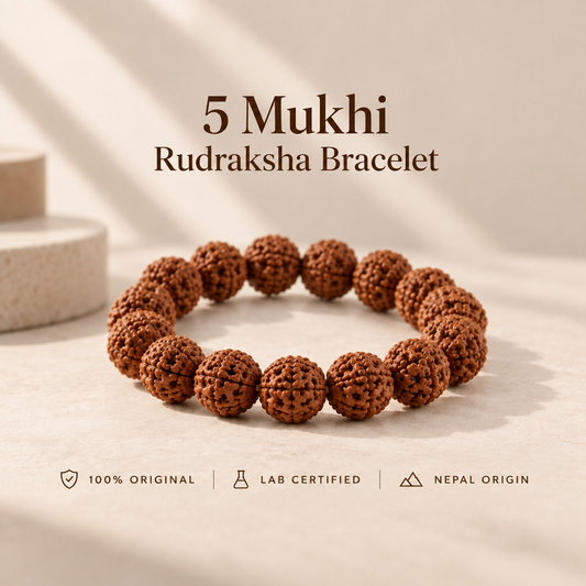 5 Mukhi Rudraksha Bracelet - 100% Original & Lab Certified