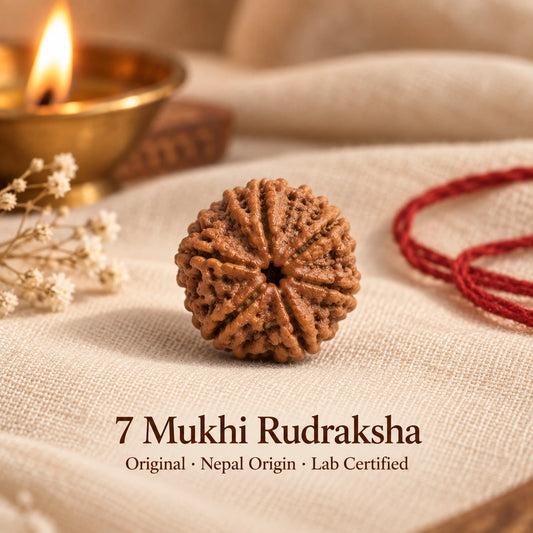 7 Mukhi Rudraksha (Saath Mukhi) - Nepal Origin, Lab Certified