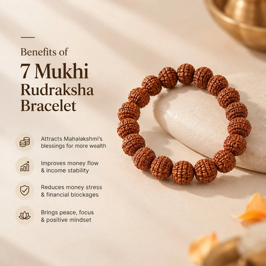 7 Mukhi Rudraksha Bracelet - Original & Lab Certified